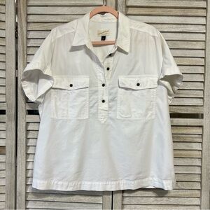 Universal Thread White Shirt with Cuffed Sleeves
